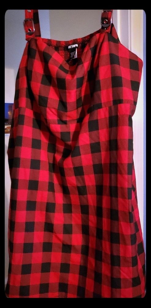 Red plaid dress